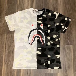 Bape Style Split-Camo T-Shirt